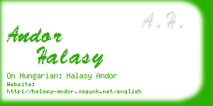 andor halasy business card